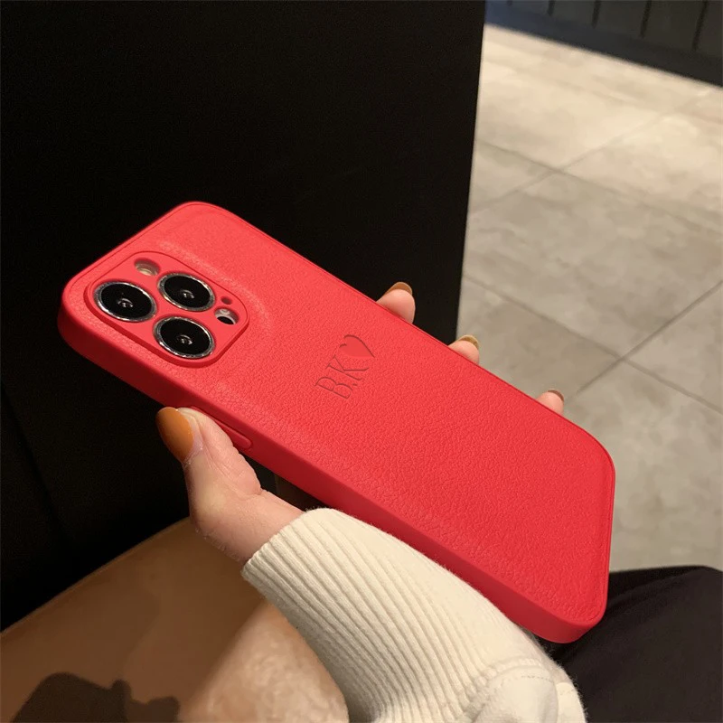 Personalised Initials Name Letters Leather Case For iPhone 12 13 11 14 15 Pro Max X XS Max XR 7 8 Plus Shockproof Custom Cover