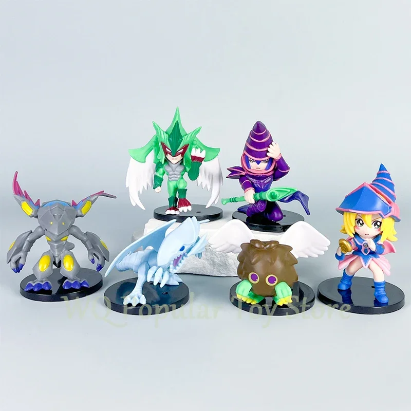 6pcs Yu-Gi-Oh! Anime Figure Yami Yugi Muto Black Figures Mini Doll Model Cute Pvc Collect Statue Decoration Birthday Toy Gifts