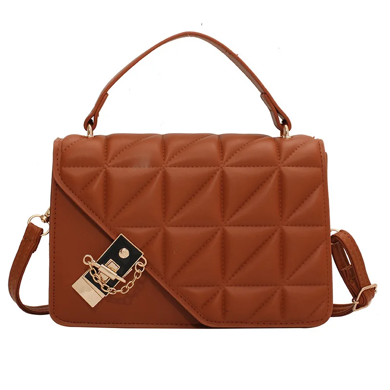 

High Quality PU Handbag Shoulder Cross Body Bag For Female Students Fashion Shoulder Bag Caramel Color