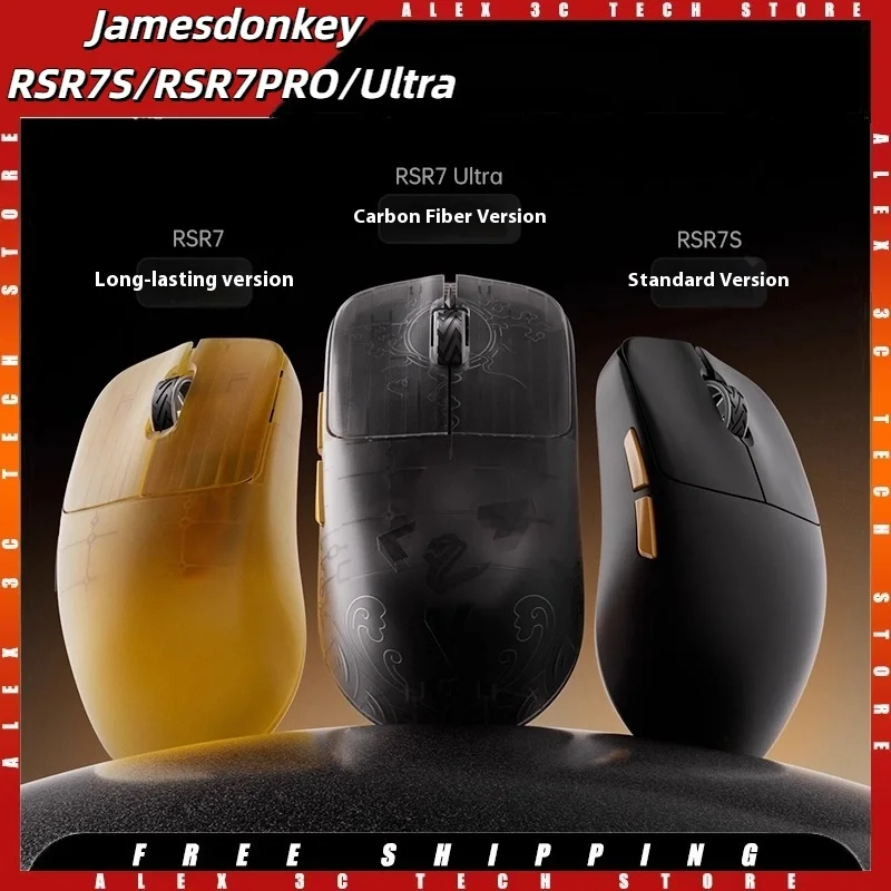 

Ультра игровая мышь Jamesdonkey RSR7 PAW3950, беспроводная Bluetooth, 8 кГц, углеродное волокно, 43 г, легкая эргономичная мышь для MacOS Win