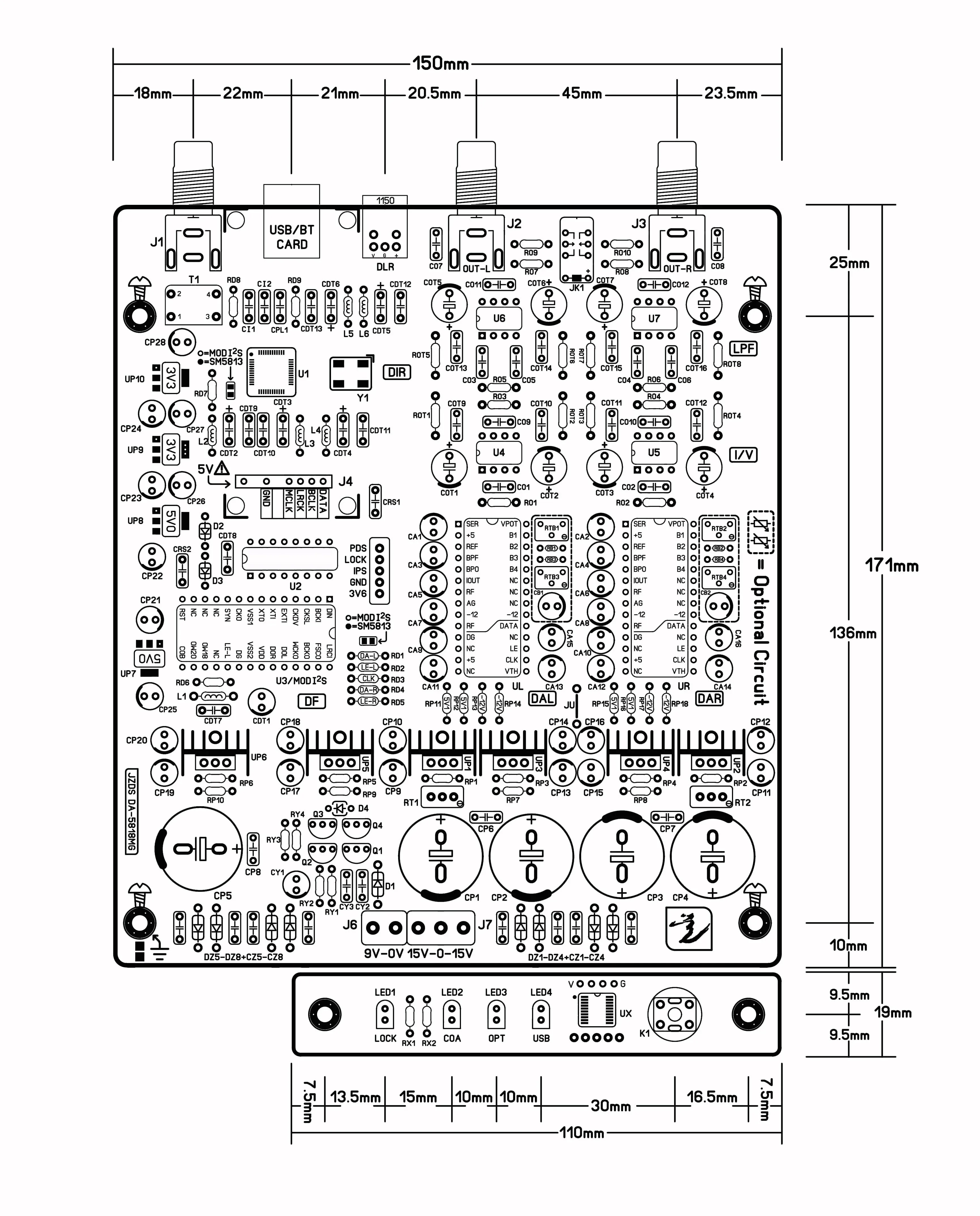 Imagem -02 - Placa de Decodificação Pcm58 Coaxial Fiber Bluetooth Usb Ak4118 192k24bit Chip R2r Dac