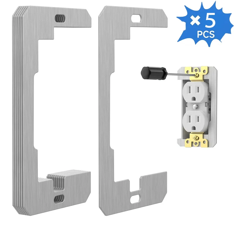 5pcs Outlet Leveling Spacers Kit, Wall Plate Switch Adjustment Spacer Shims, Recessed Electrical Socket Correction Gaskets