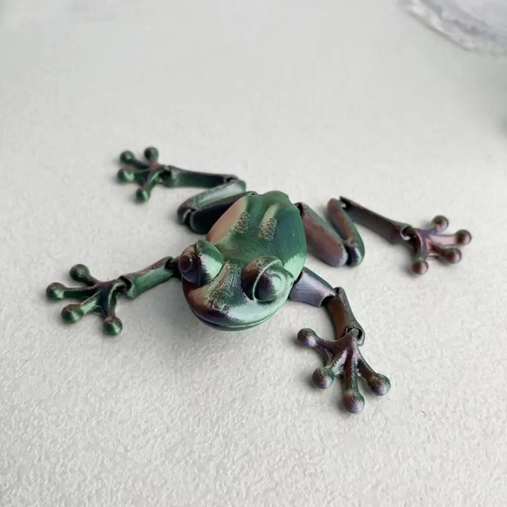 3D Printing Tree Frog Ornaments Simulation Movable Movable Frog Toy Funny Joint Purple Animal Ornaments Kitchen Home Decoration