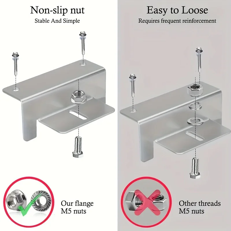 Installazione di 4 pannelli solari con staffe per camper in lega di alluminio a forma di Z per supporto per pannelli solari off-grid per barche da tetto per camper