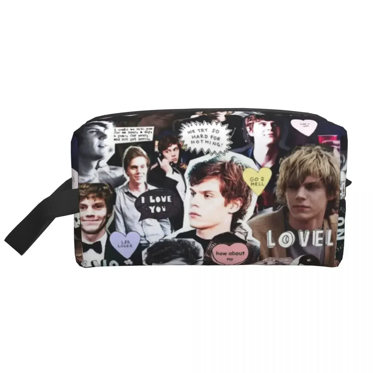 Actor Movie Evan Peters Cosmetic Bag Women Cute Large Capacity Makeup Case Beauty Storage Toiletry Bags