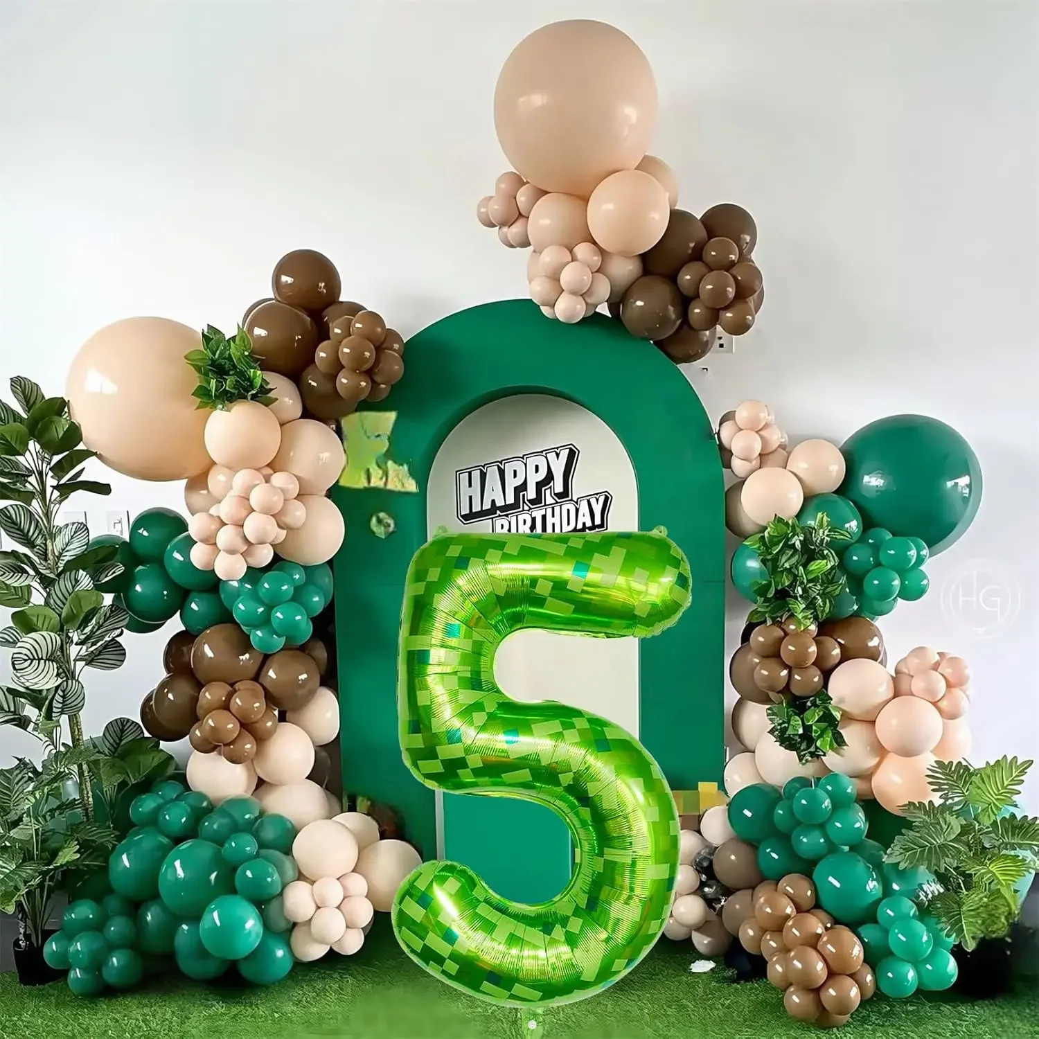 1 قطعة 40 بوصة العملاق الأخضر بكسل شبكة مينر تحت عنوان الرقمية الألومنيوم احباط بالونات 0-9 لحفلات أعياد الميلاد والذكرى السنوية