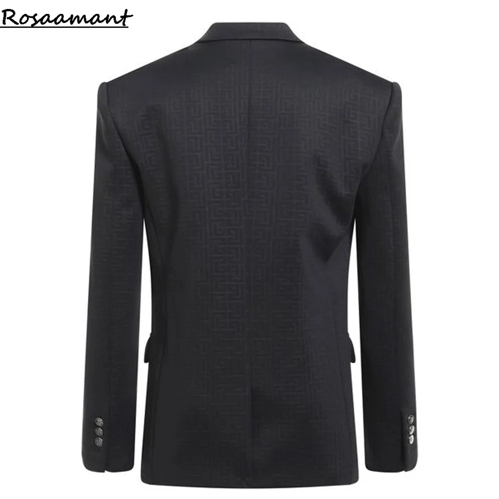 Black Jacquard Tuxedos For Men's Suit 2 Pieces Customized Elegant Silm Fit Man Suits For Wedding Groom Business