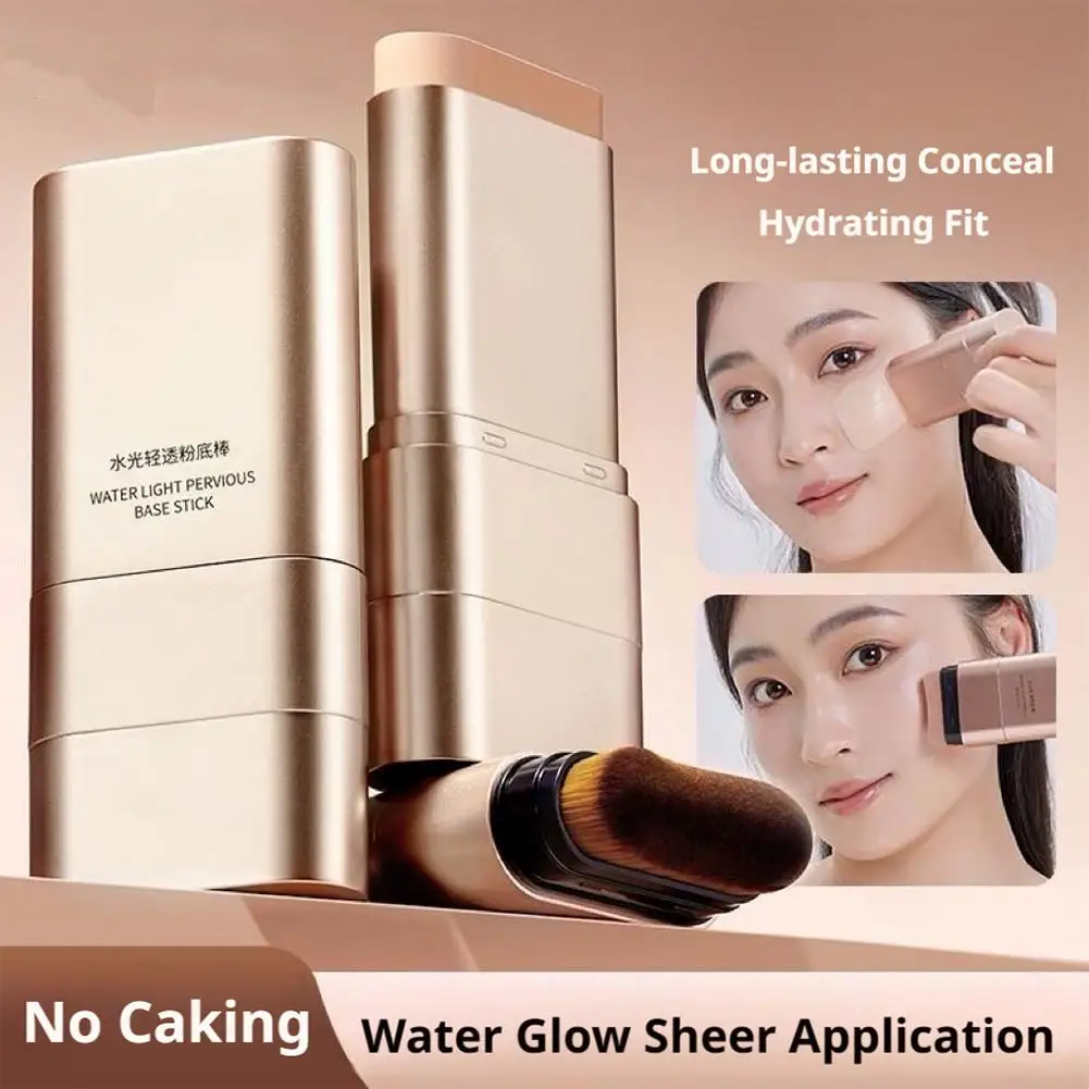 20g Snowmille Double-head Foundation Stick Water Glow Light Coverage Foundation Cream Waterproof Sweatproof Long Lasting