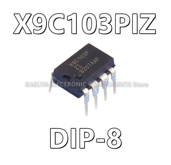 5Pcs/lot X9C103 X9C103P X9C103PIZ Digital Potentiometer 10k Ohm 1 Circuit 100 Taps Up/Down (U/D, INC, CS) Interface 8-PDIP