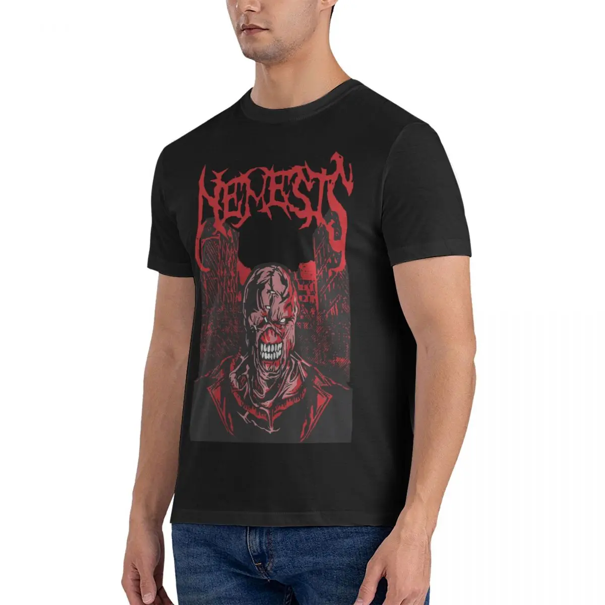 The Nemesis T-Shirt Men R-Resident Evil Game Vintage 100% Cotton Tees O Neck Short Sleeve T Shirts Summer Tops