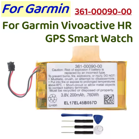 361-00090-00 Replacement Battery 361-00090-00 US302135H5 Battery For Garmin Vivoactive HR GPS Watch Batterie 3.8V 200mAh 760Wh