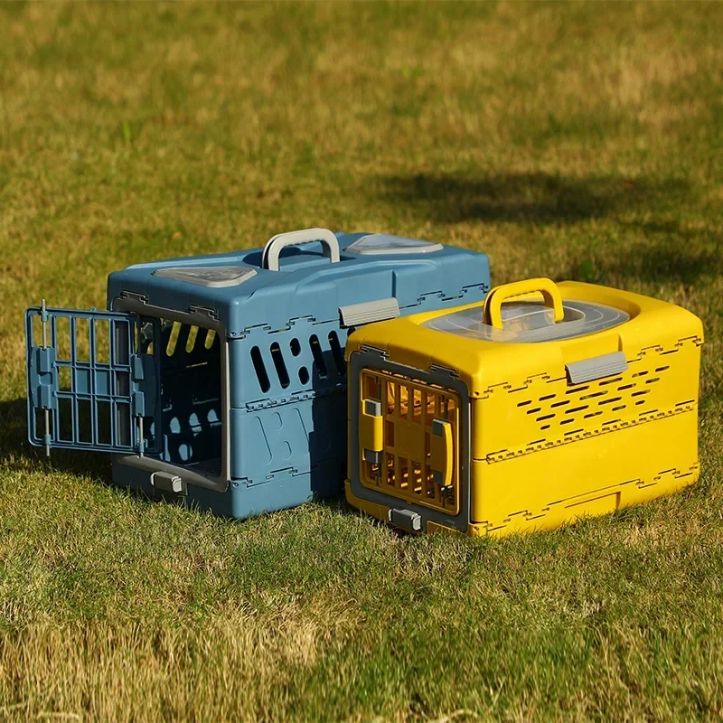 Pet Supplies Car Portable Cat Cage Portable Foldable Flight Case Breathable Kennel For Outing Check-in Box