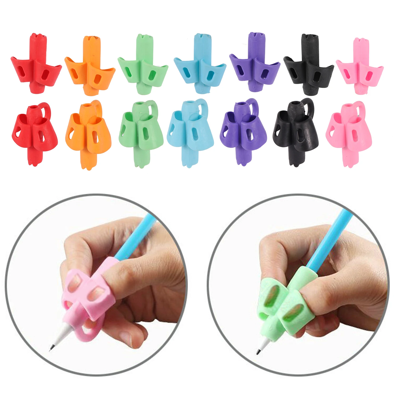 

5Pcs Pencil Grips Children Writing Posture Correction Aid Grasper Kindergarten Primary Students Handwriting Stationery 7 Colors