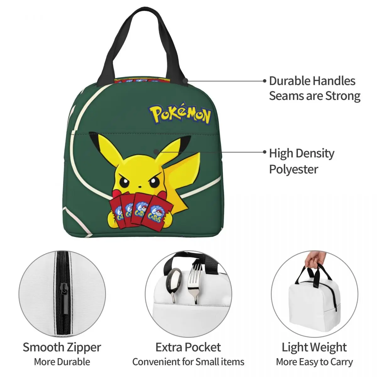 Leakproof Insulated For Women Pikachu Hand Bag Breakfast Popular Anime School Lunch Bag