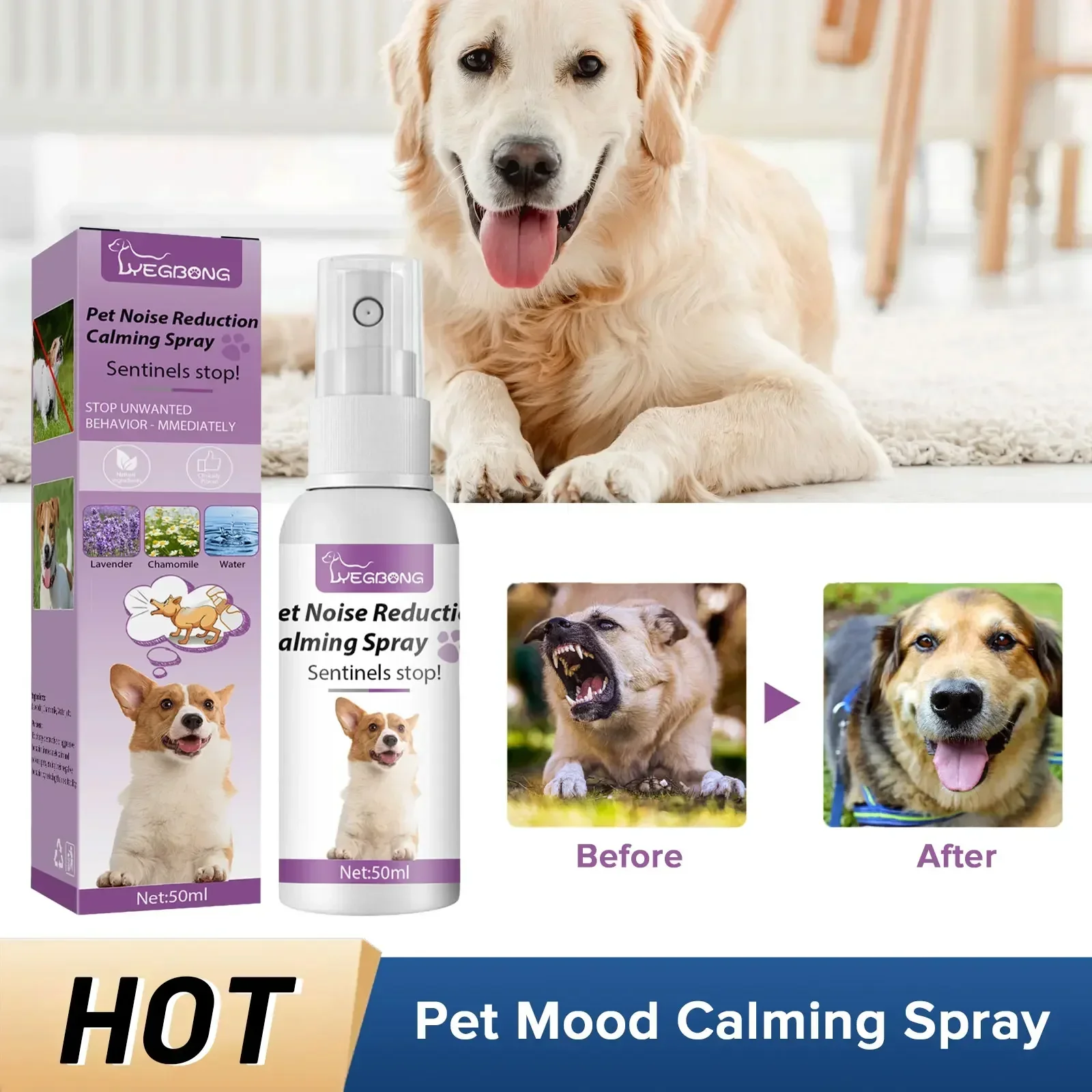 

Pet Mood Calming Spray Dog Prevent Howling Mood Soothing Anti Anxiety Stress Estrus Forbidden Reduce Noise Cat Calming Liquid