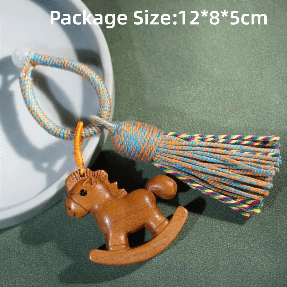 2026 جديد محظوظ الحصان شكل المال المفاتيح قلادة قوس قزح دائري الحصان زودياك الهاتف حقيبة سحرية ديكور زودياك هدية نعمة سحر #3