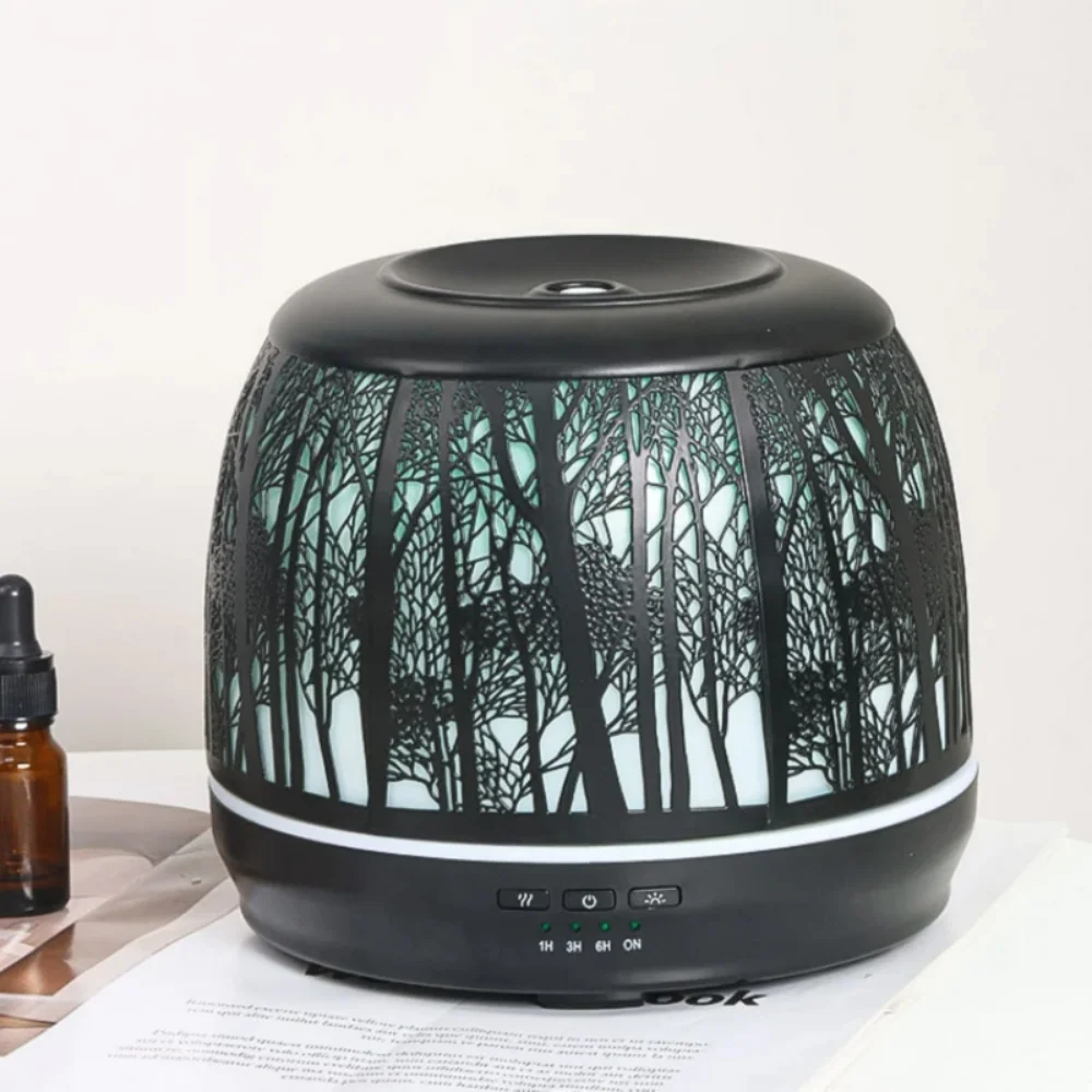 

Iron Humidifier 500mL Essential Oil Diffusers Premium Aromatherapy Ultrasonic 7 Lights Air Humificador Difusor