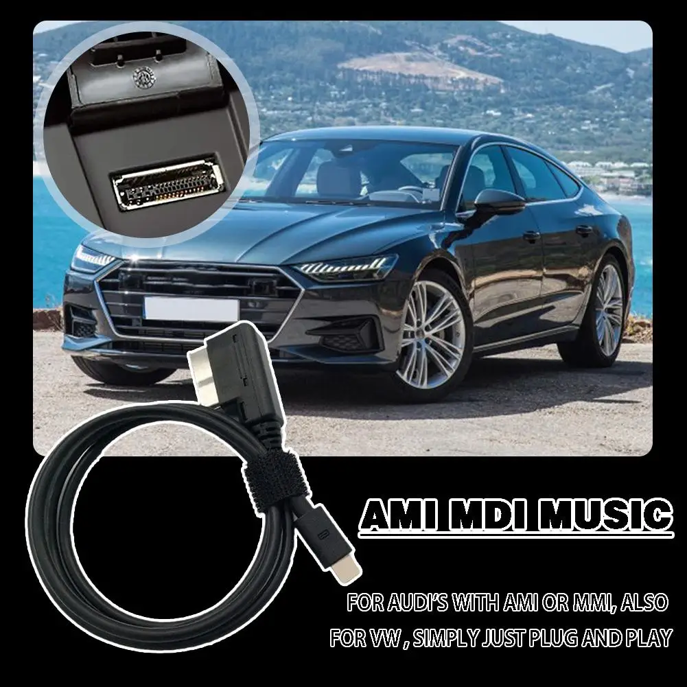 For Audi For VW MMI MDI Interface Music Adapter AMI Audio Cable Compatible For Iphone X 8 7 6S 6Plus Auto Parts ﻿ Y3W3