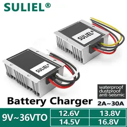 9-36V to 13.8V 12.6V 14.5V16.8V 5A-25A 12V lithium battery charger travel battery system boosted DC lead-acid battery charger