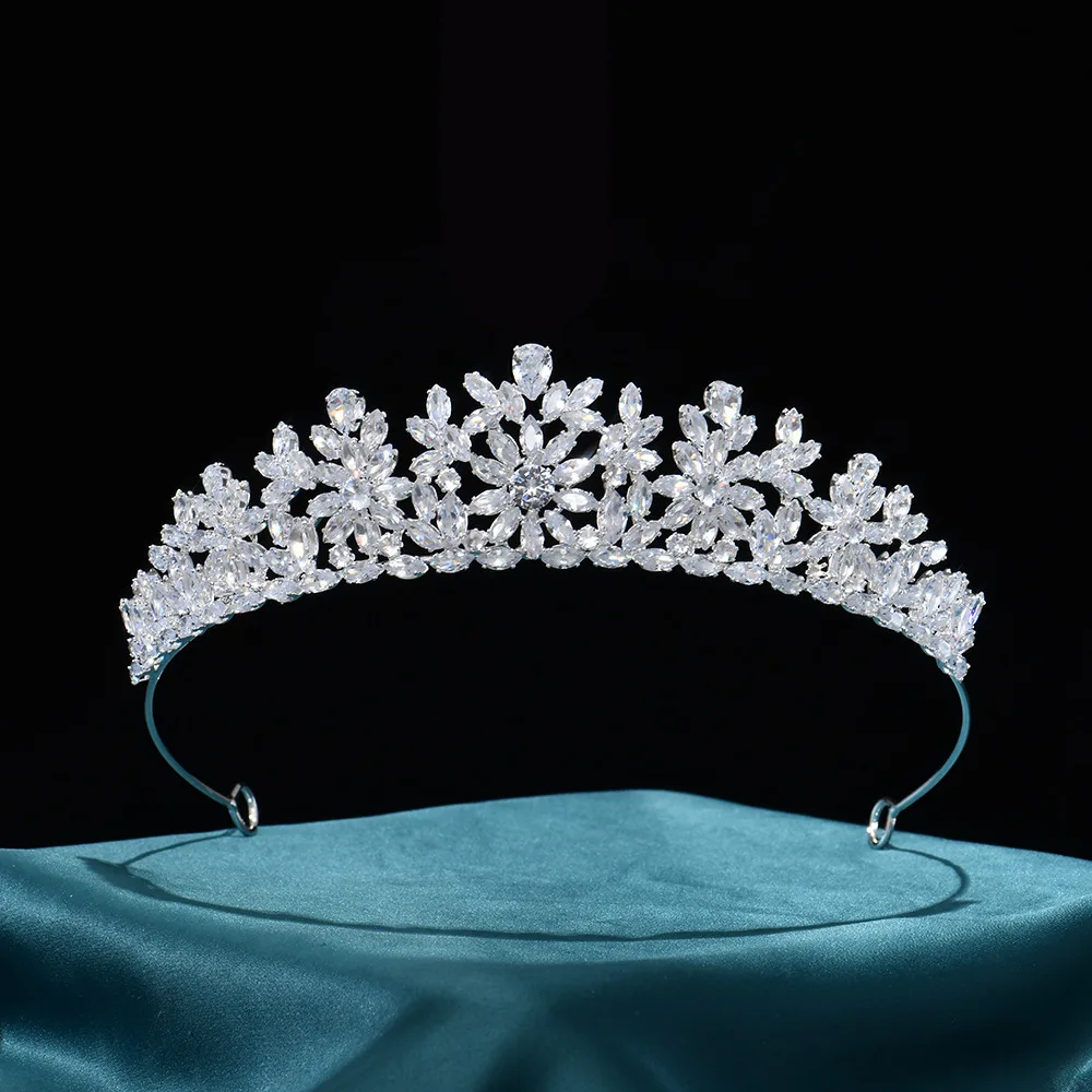 

Luxury Tiara For Wedding Bride Headpiece Cubic Zirconia Princess Bridal Tiara Crown Girl Women Prom Headdress Bride Hair Jewelry