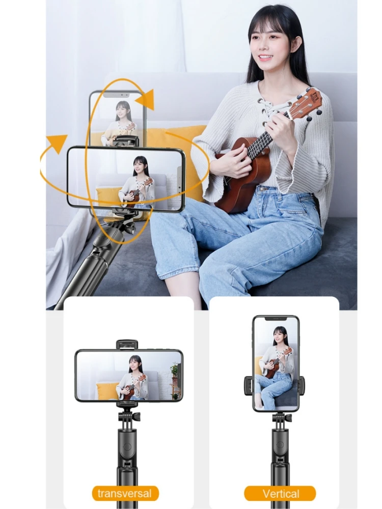 Vyvylabs Selfie-Stick-Stativ für iPhone und Android-Handys, ausziehbarer, faltbarer Handyhalter, tragbarer Selfie-Stick-Ständer, Bluetooth-Fernbedienung, Einbeinstativ für Live-Streaming,