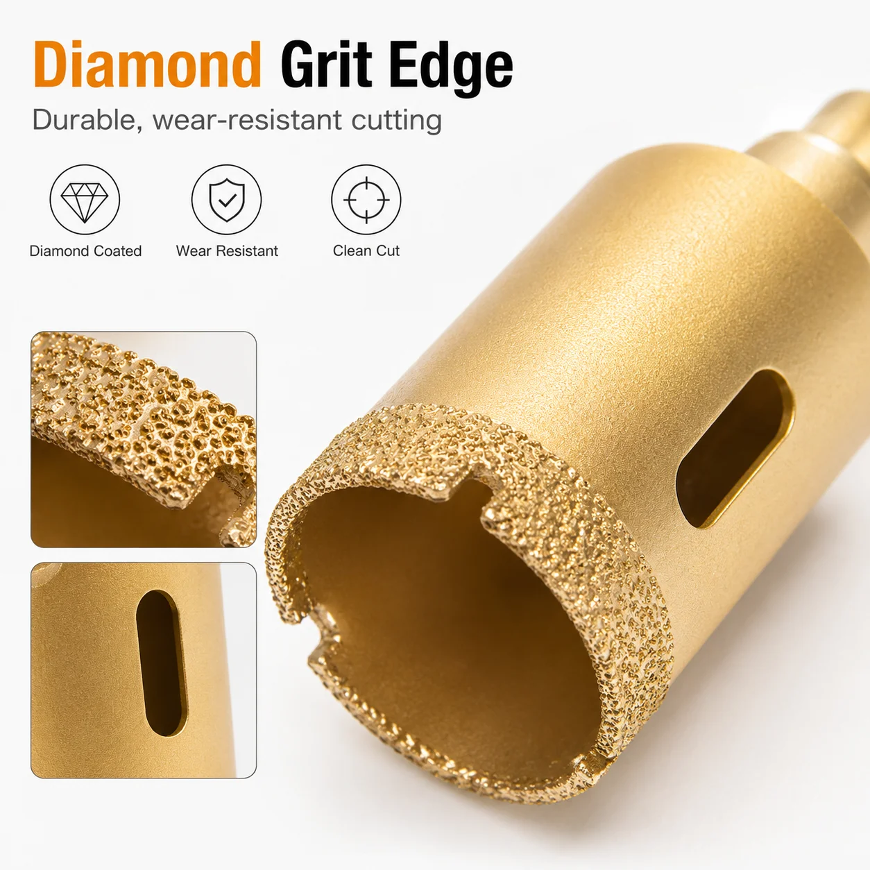 12Pcs Diamond Hole Saw Set 6-35mm, Diamond Core Drill Bits for Tile, Glass, Ceramic, Marble and Stone Drilling