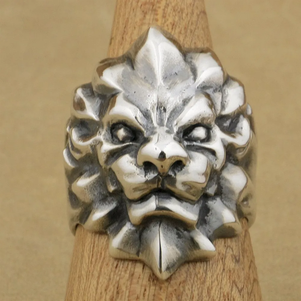 925 Sterling Silver Abstract King Lion Ring Biker Rock Punk Jewelry TA01 US Size 7~15