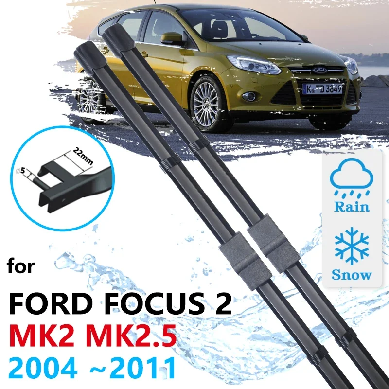 For Ford Focus 2 2004 2005 2006 2007 2008 2009 2010 2011 MK2 MK2.5 2.5  Windscreen Windshield AccessoriesCar Front Wiper Blades