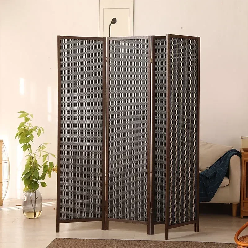 3/4/5/6 Panel Room Divider And Folding Screen Room Divider,natural Bamboo Material And Pinewood Frame For Room Separation