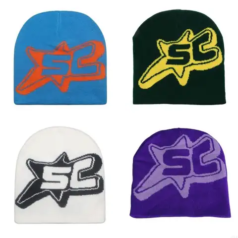 270d y2k beanie 모자 여자 남자 겨울 모자 힙합 의상 소품 두개골 모자