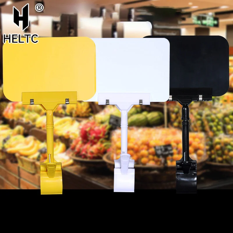 1 Pcs Fruit Price Tag Merchandise Display Wear-resistant Sign Holder Clip Food Advertising PVC Waterproof Whiteboard Clip