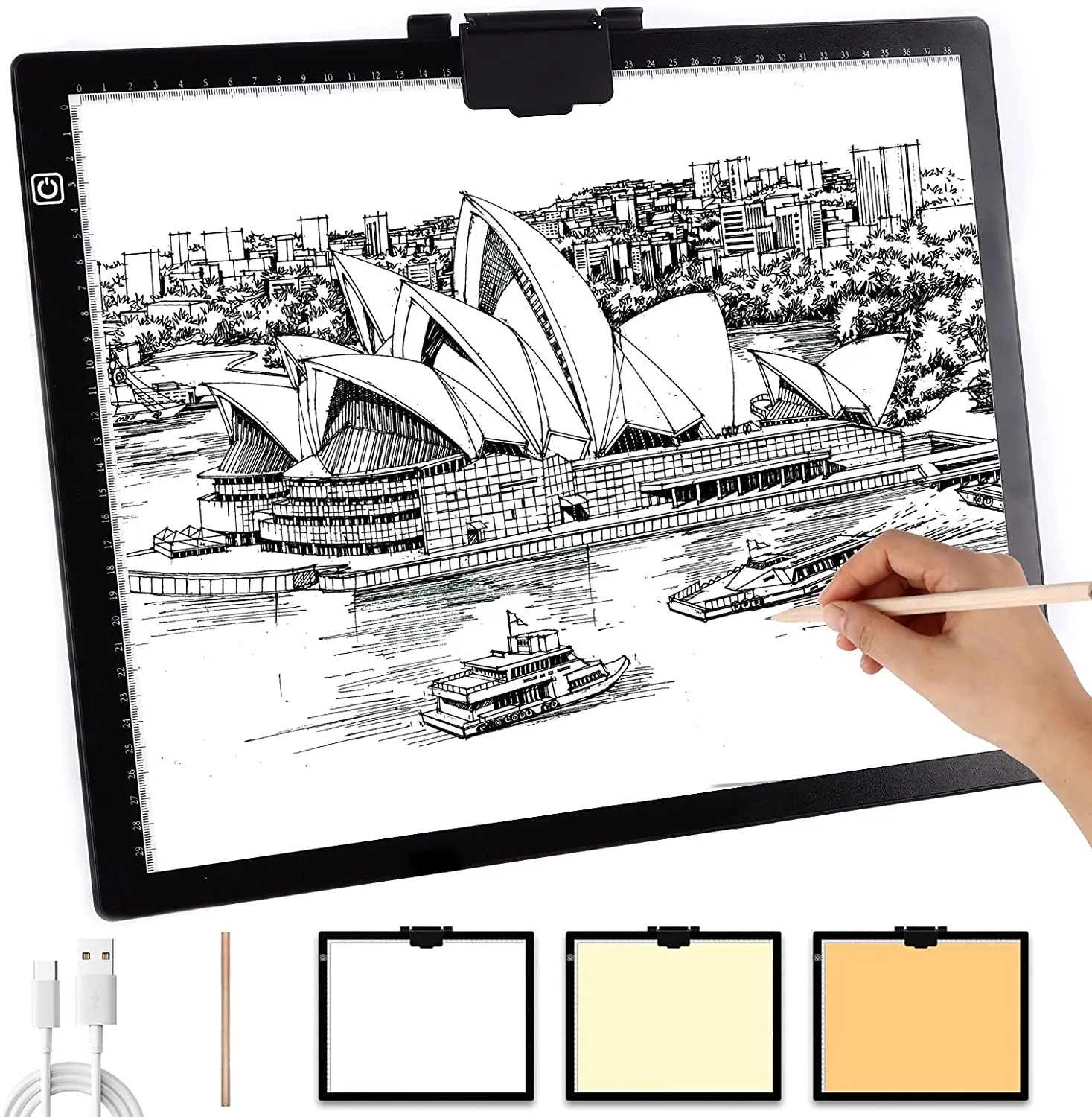 

A3 Light Box for Drawing Elice Portable Dimmable Brightness Led Light Pad Tracing Light Board with Type-C Cable for Artists