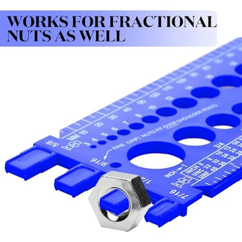 Nut Bolt Thread Gauge Checker Bolt And Nut Identifier Blue Bolt Nut Thread Measure Gauge 2PCS