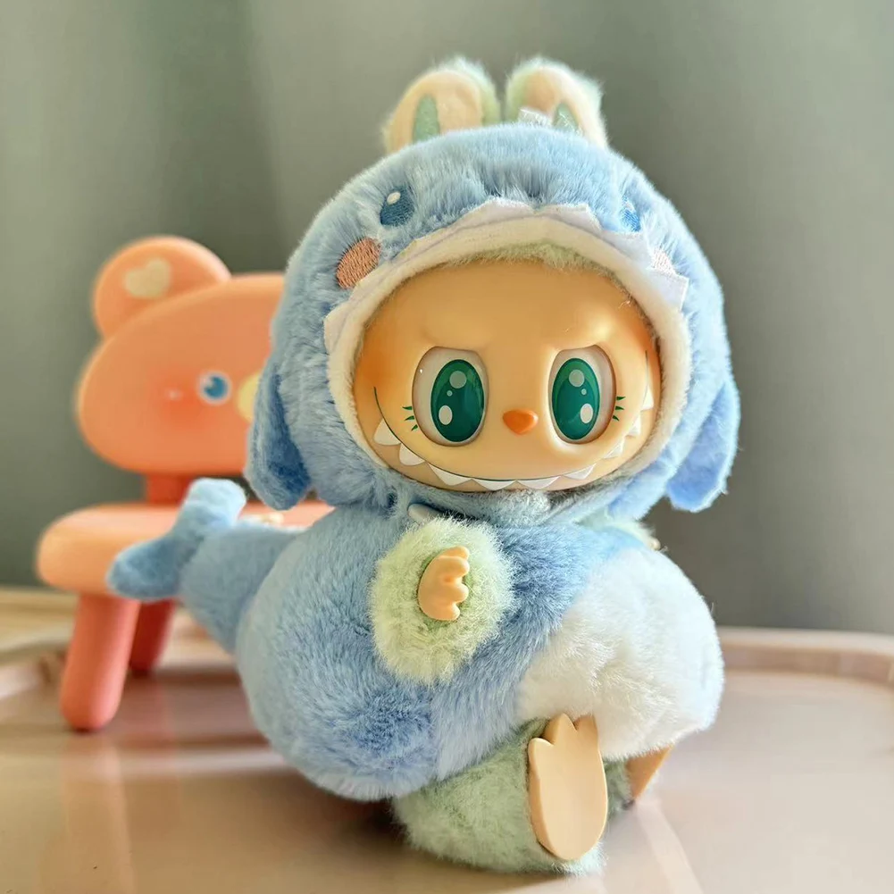 Mini pluszowe lalki ubrania dla Korea Kpop Exo Labubu V2 lalki śliczne gęś dinozaur Macaron zestaw ubrań prezenty strój akcesoria
