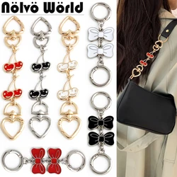 Gold,Silver 10.5CM/16CM Cherry/Bowtie Shape Extension Chain For Clutch Handbag Wallet Tote Bags Belts Extender Chain Accessories