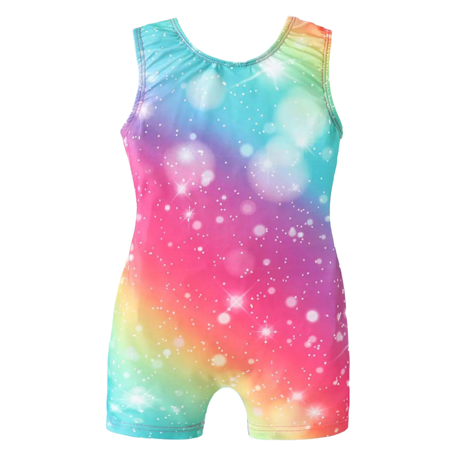 Kids Girls Stylish Printed Jumpsuit One-piece Swimsuit Sleeveless Thigh Length Bodysuit Swimwear for Swimming Surfing Snorkeling