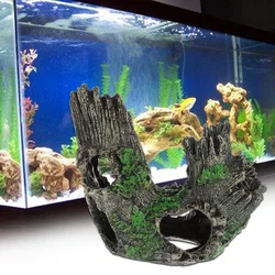 Aquarium Hollow Log Decor Multifunction Resin Fish Hiding Cave Non-toxic Aquarium Decoration for Fish Tank Aquarium Accessories