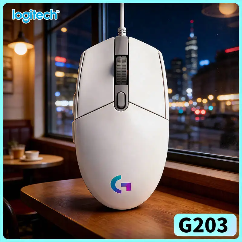 

Игровая мышь Logitech G203 проводная, RGB-подсветка, 8000 DPI, регулируемая, 6 кнопок, отклик 1 мс, 85 г, портативная, с гарантией