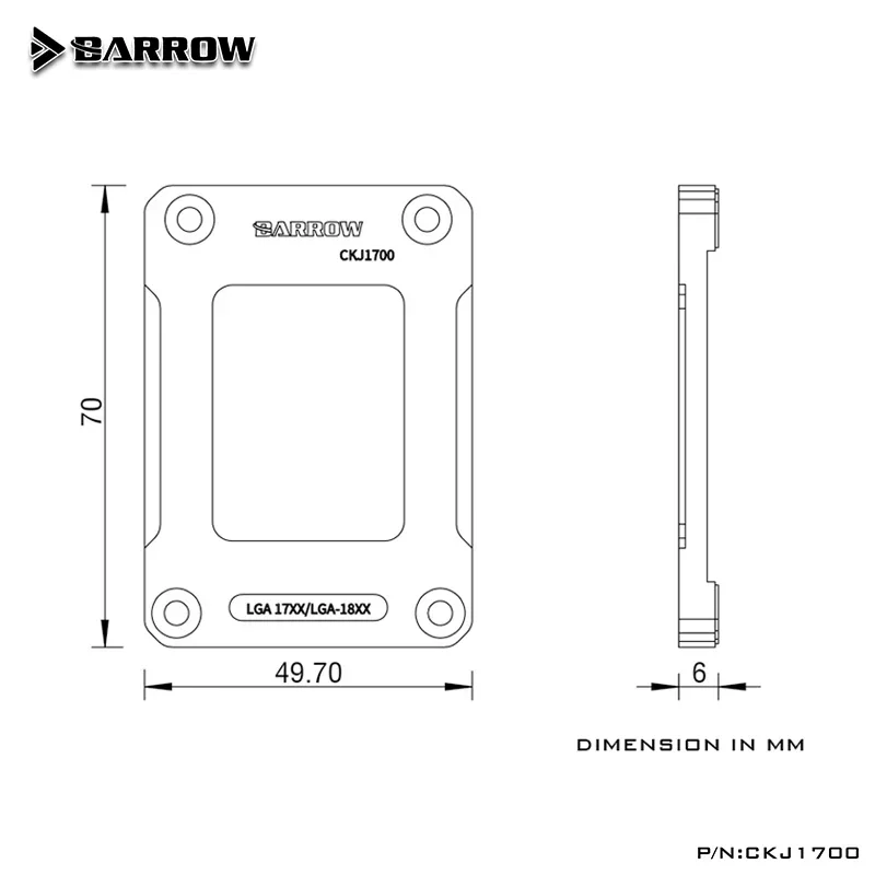 BARROW Intel 12 Generation 1700 /1800 Buckle CPU Bending Correction Fixed Buckle Frame CPU Anti-Bending CPU Correction Frame