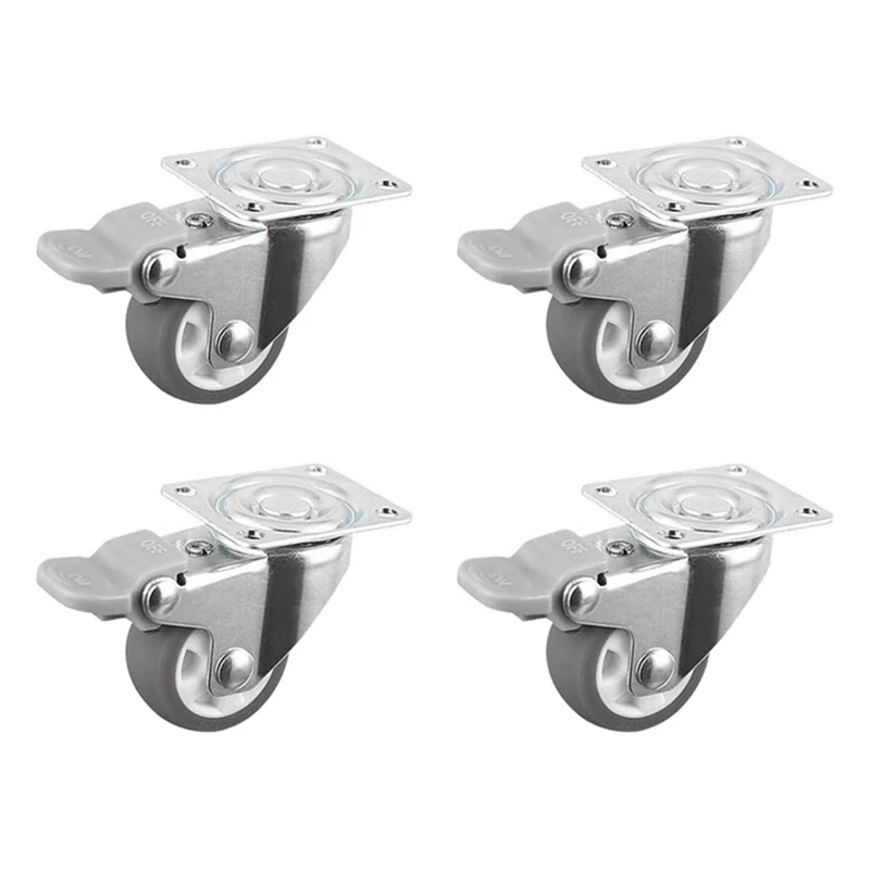 HOT! 4Pcs Swivel, Silent Rubber Casters, For Furniture Electric Wheel SH-025 (1 Inch)