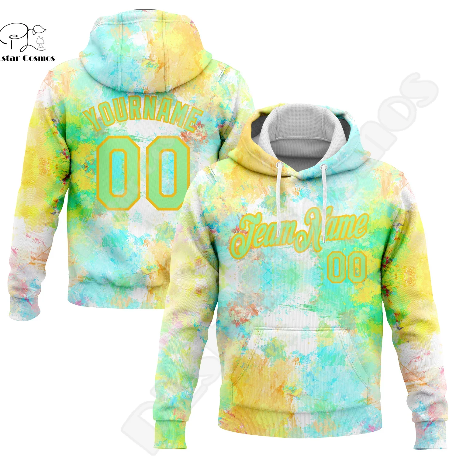 Custom Name Logo Gradient Graffiti Colorful Polyester Tracksuit Pullover 3DPrint Harajuku Casual Retro Vintage Hoodies Jacket A7