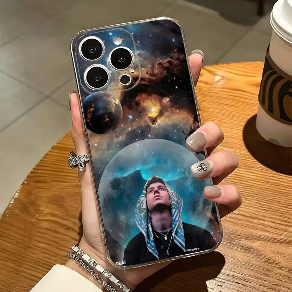 Duki Rapper Antes De Ameri Phone Case For Iphone 15 Pro Max 14 16 Plus 11 12 Mini 13 Pro 7 8 X XR XS SE Transparent Back Cover