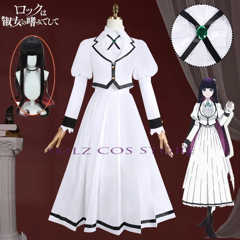 

Anime Rock Is a Lady's Modesty Ririsa Suzunomiy Otoha Kurogane Cosplay Costume Wig Halloween Convention Woman Top Dress Set