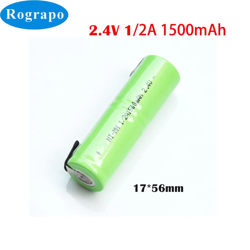 1-3PCS 1500mah 2.4V 1/2A ni-mh ładowalny akumulator 1/2 A nimh komórka z zakładkami do spawania do golarki elektrycznej szczoteczka do golenia