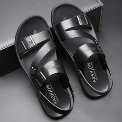 Men's Sandals Leather Luxury Brand New 2024 Summer New Shoes for Men Flats Casual Non-slip big size Man Beach Sandalia De Hombre