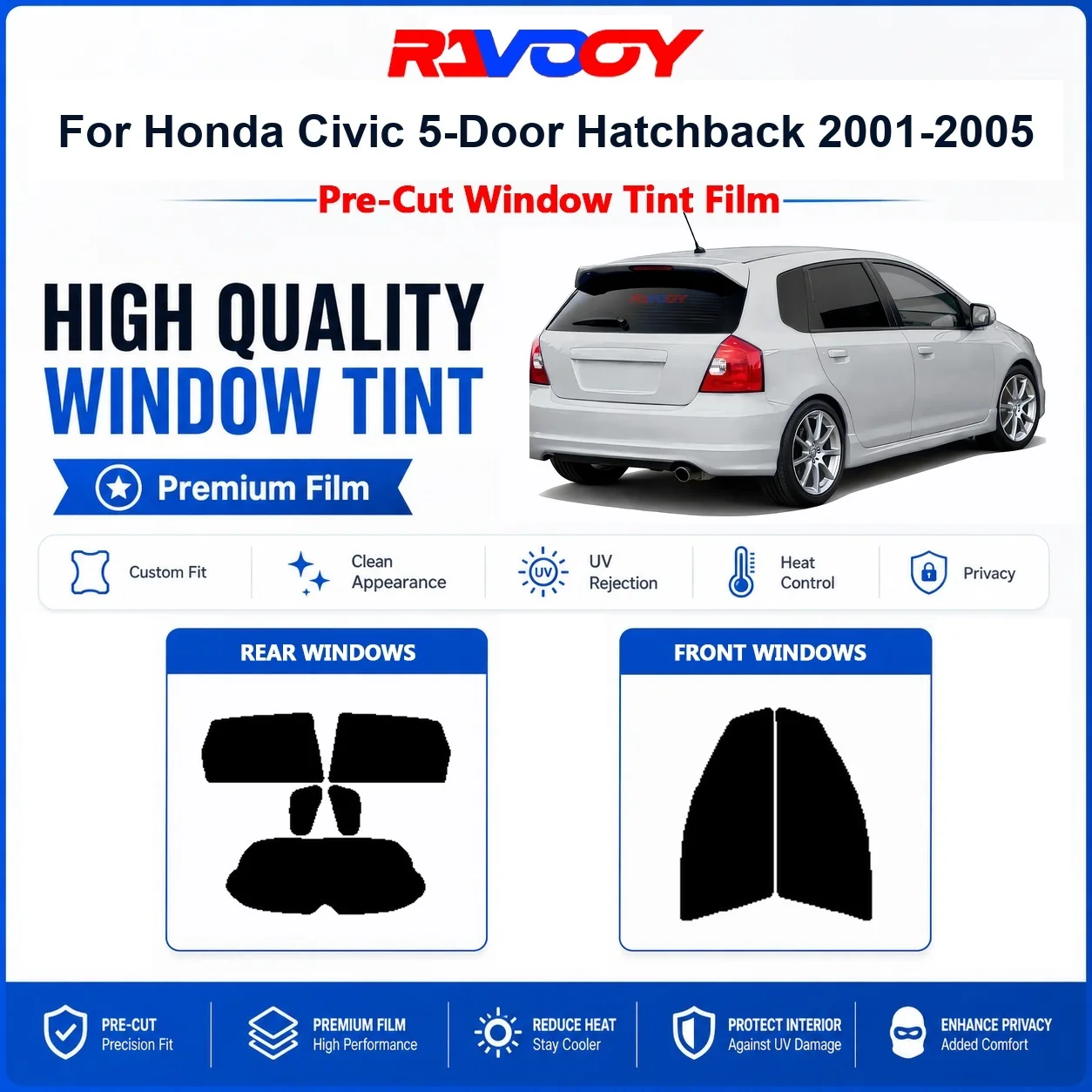 premium-pre-cut-window-tint-for-honda-civic-5-door-hatchback-2001-2005-front-rear-windows-uv-heat-rejection-privacy-film