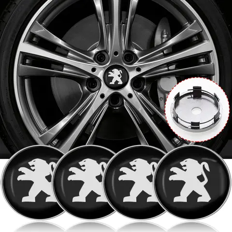 4pcs ABS 60MM Peugeot Car Wheel Center Caps Fit For Peugeot 208 308 508 2008 3008 Replacement Rim Hub Cover Styling Accessories