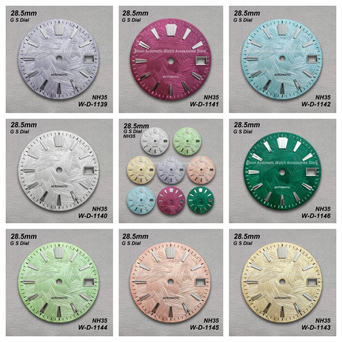 

28.5mm G S Logo Brush Dial For NH35/NH36/4R/7S Movement No Luminous High Quality Watch Modification Accessories