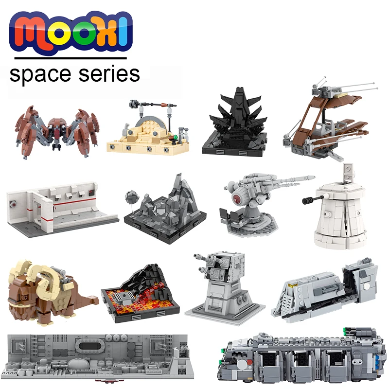 MOC Space Series Throne Empire Airship Cannon Droid Brick Soldier Action Figure Building Block Toys For Children Creative Gifts