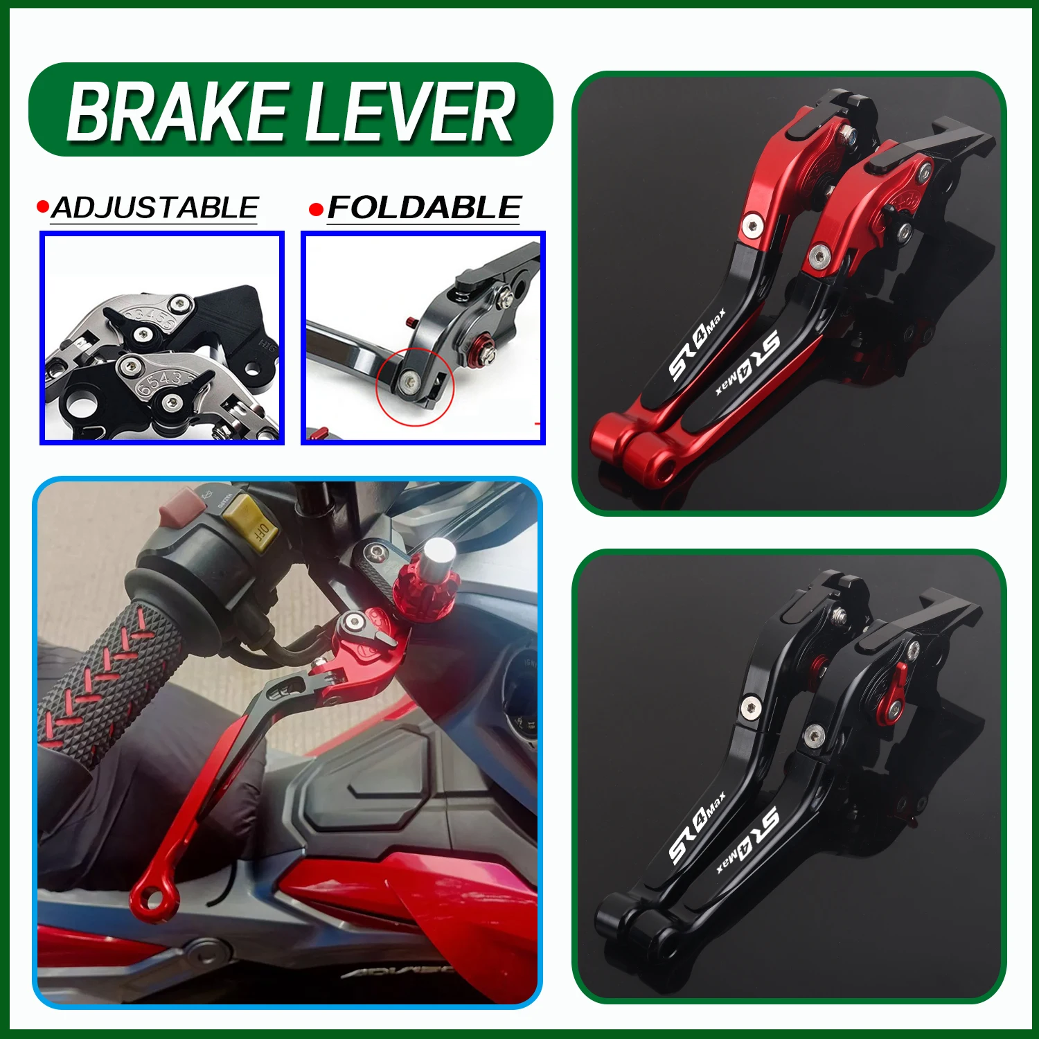 

Brake Lever For Loncin VOGE SR4 MAX SR4MAX350 2022-2025 SR4 max Motorcycle CNC Folding Extendable Adjustable Brake Clutch Levers